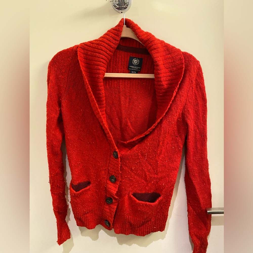 American eagle red knit sweater